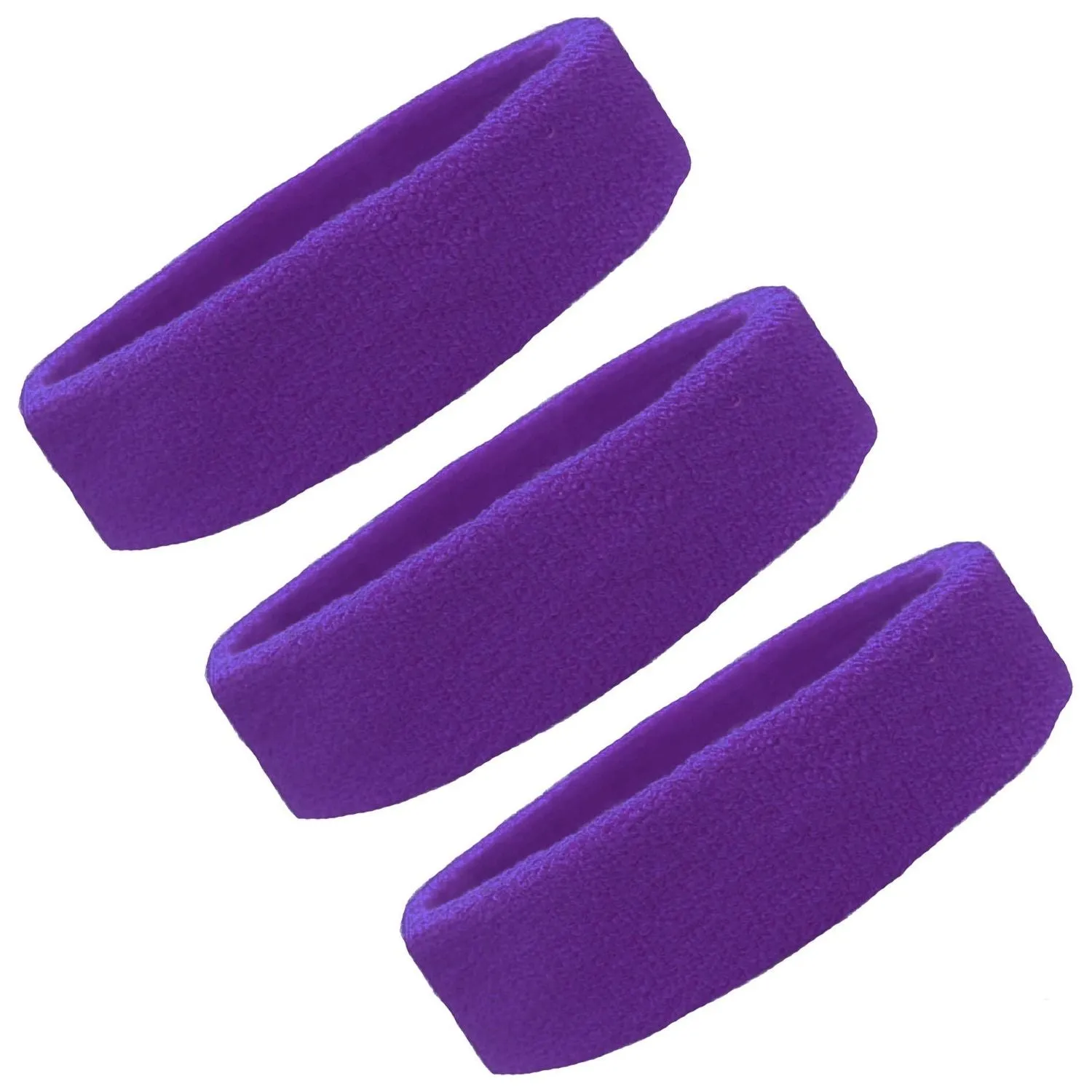 Purple Head Sweatbands - 3 Pack