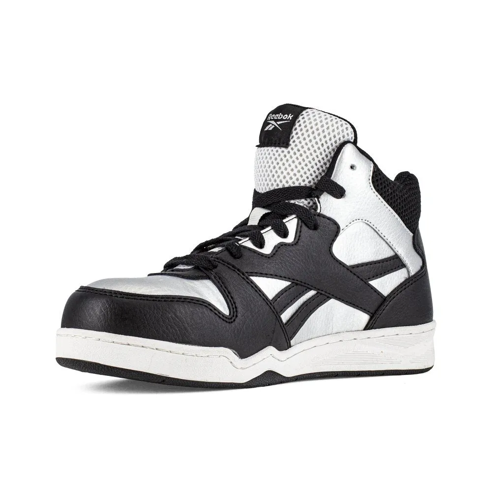 Reebok Women's High Top Bb4500 Work Sneaker Composite Toe Rb471 In Metallic And Black