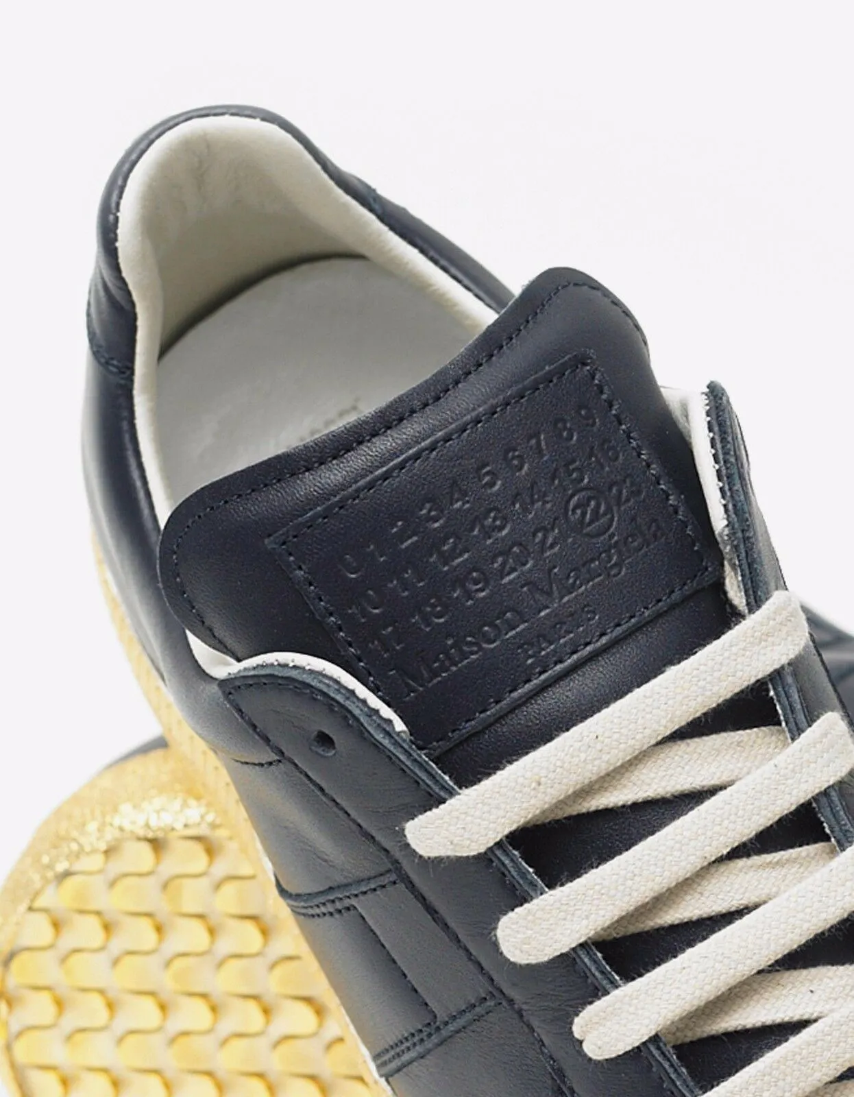 'Replica' Blue & Gold Leather Trainers