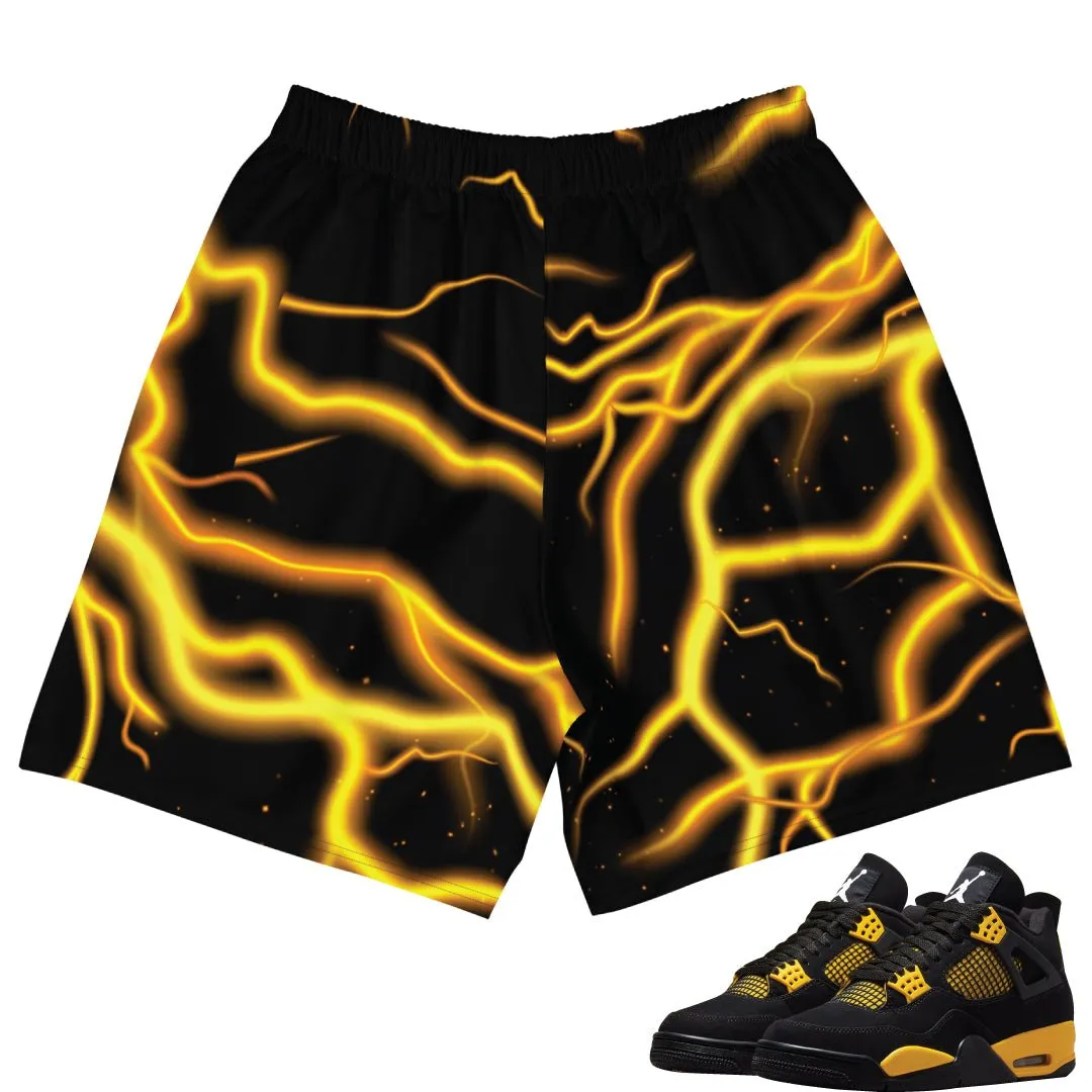 Retro 4 Thunder Lightning Bolt Shorts