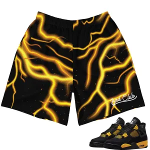 Retro 4 Thunder Lightning Bolt Shorts