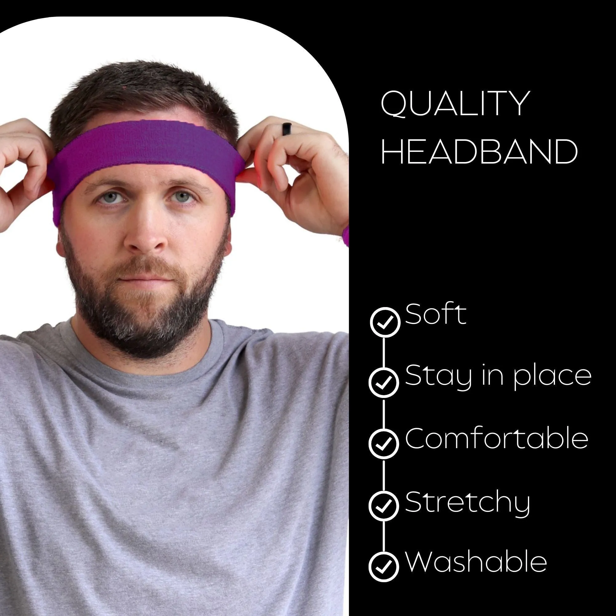 Royal Purple Head Sweatbands - 12 Pack