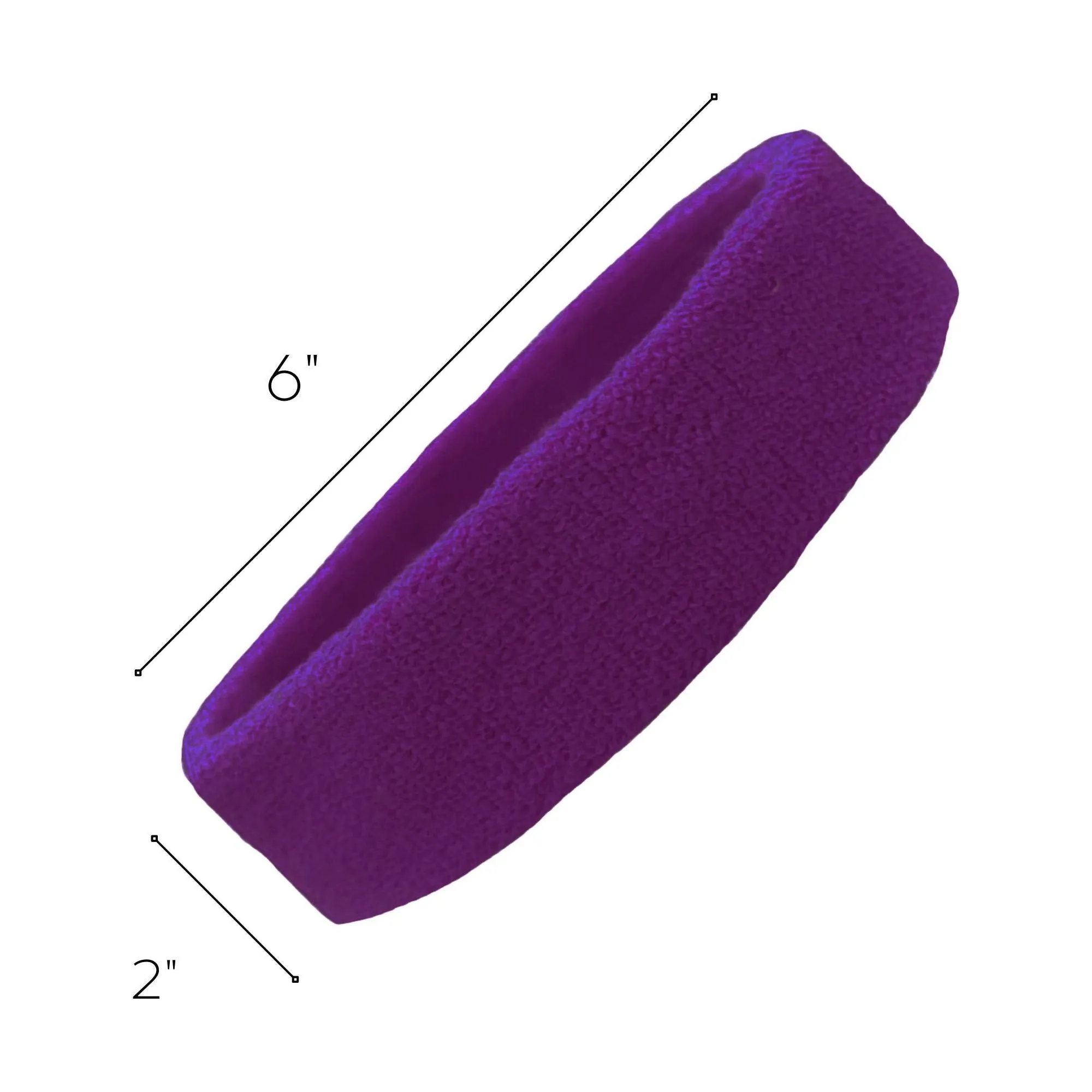 Royal Purple Head Sweatbands - 12 Pack