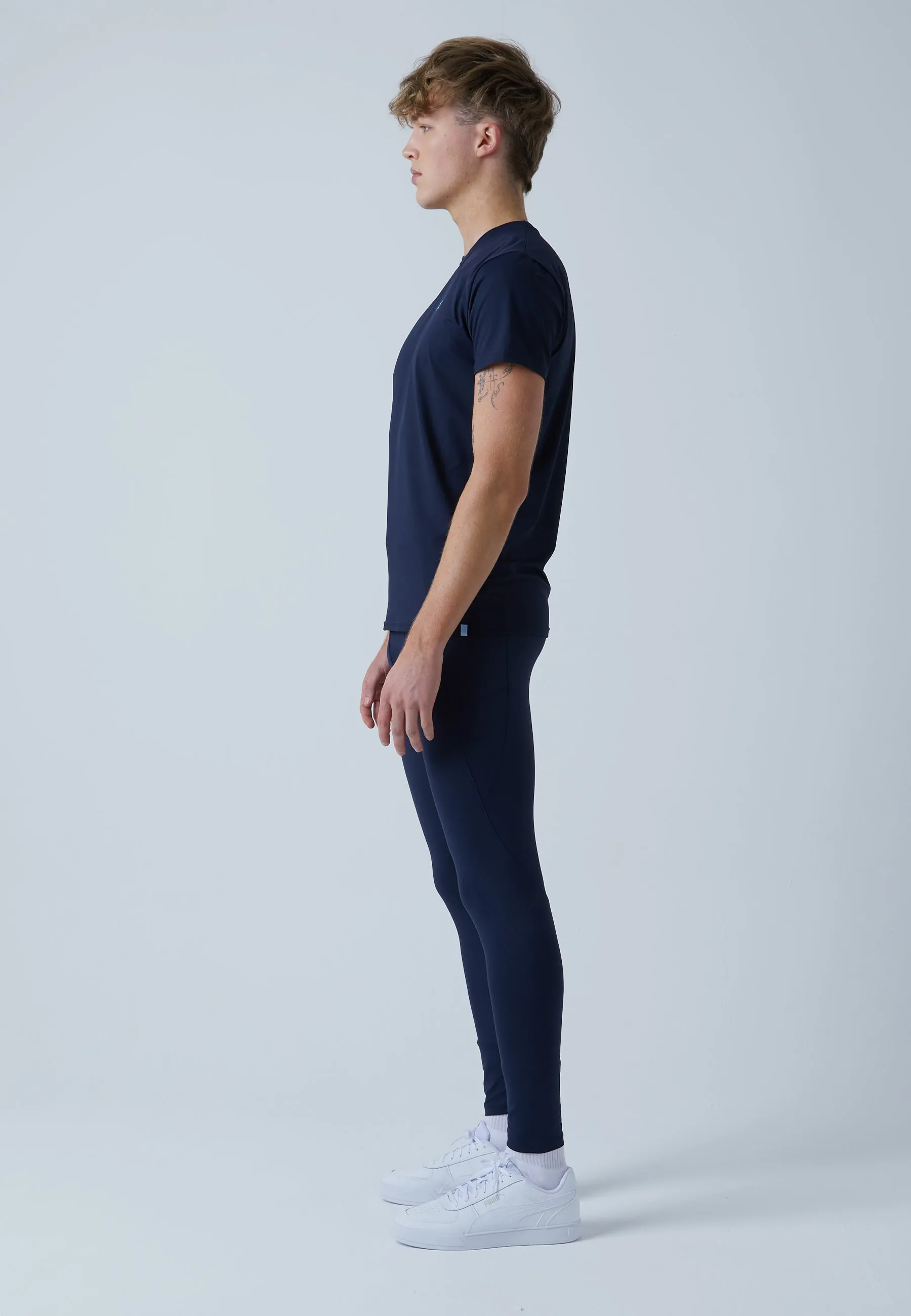 Running Tights with pockets, long, navy blue