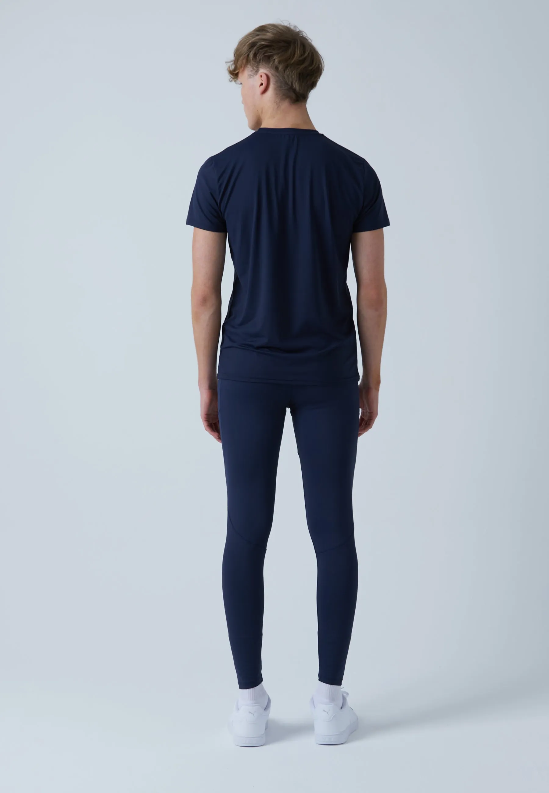 Running Tights with pockets, long, navy blue