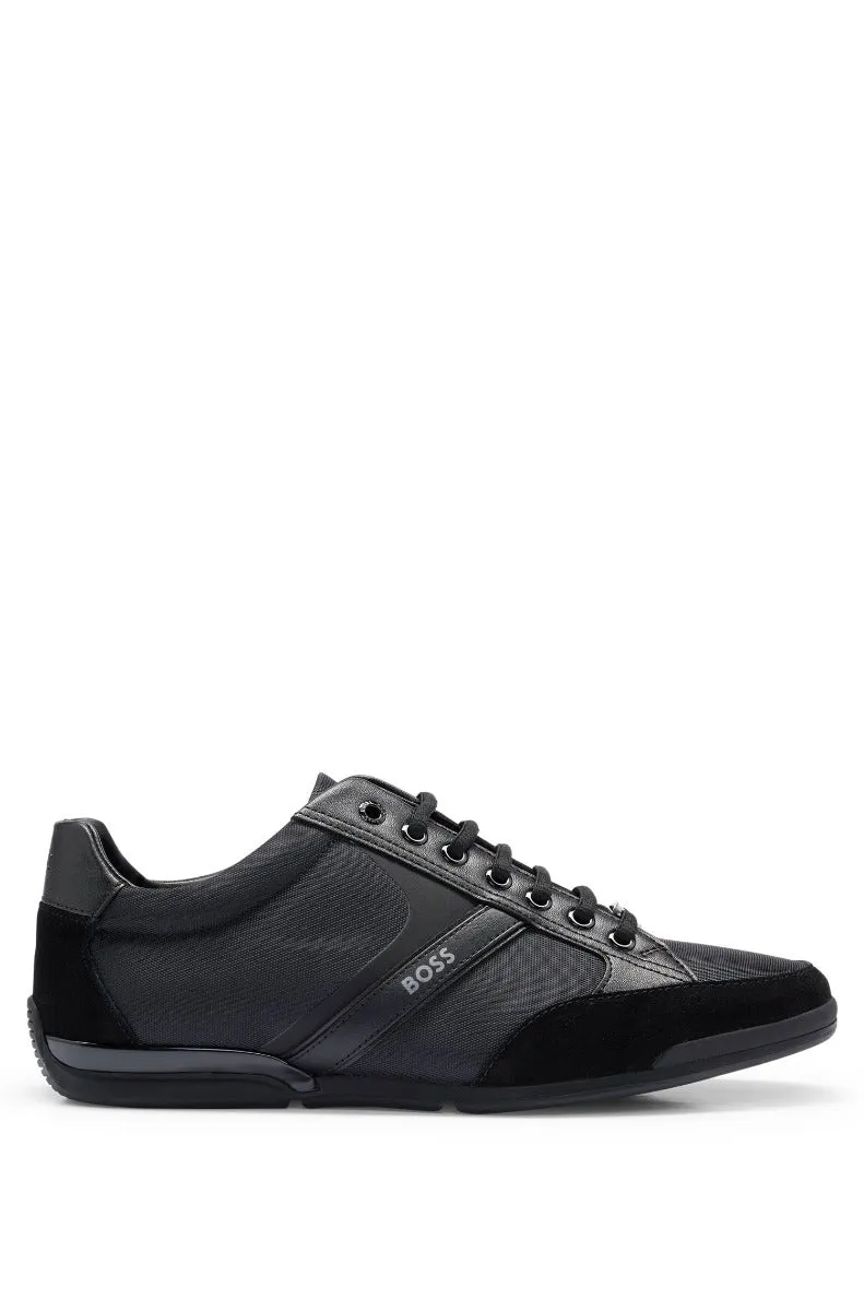 Saturn Mixed-material trainers with suede and faux leather Black