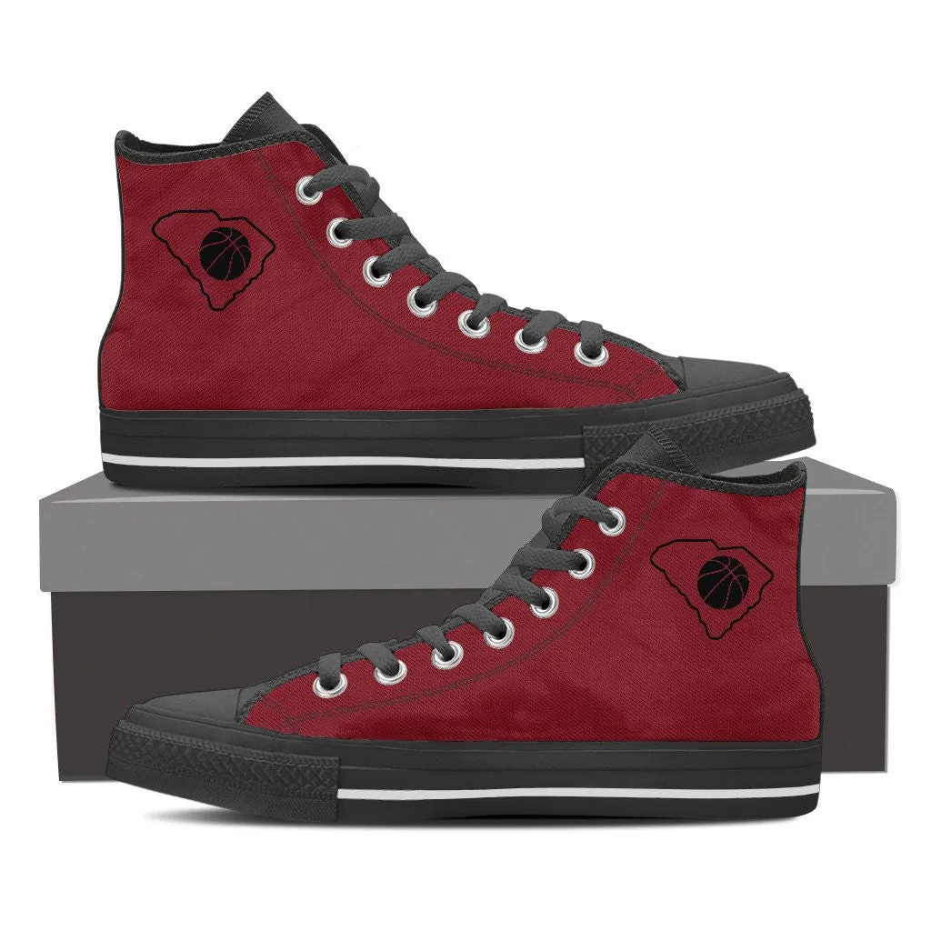 SC Basketball High Top Sneakers (Garnet and Black)