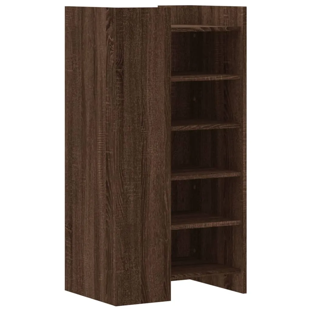 Shoe Cabinet Brown Oak 52x37.5x100 cm Engineered Wood