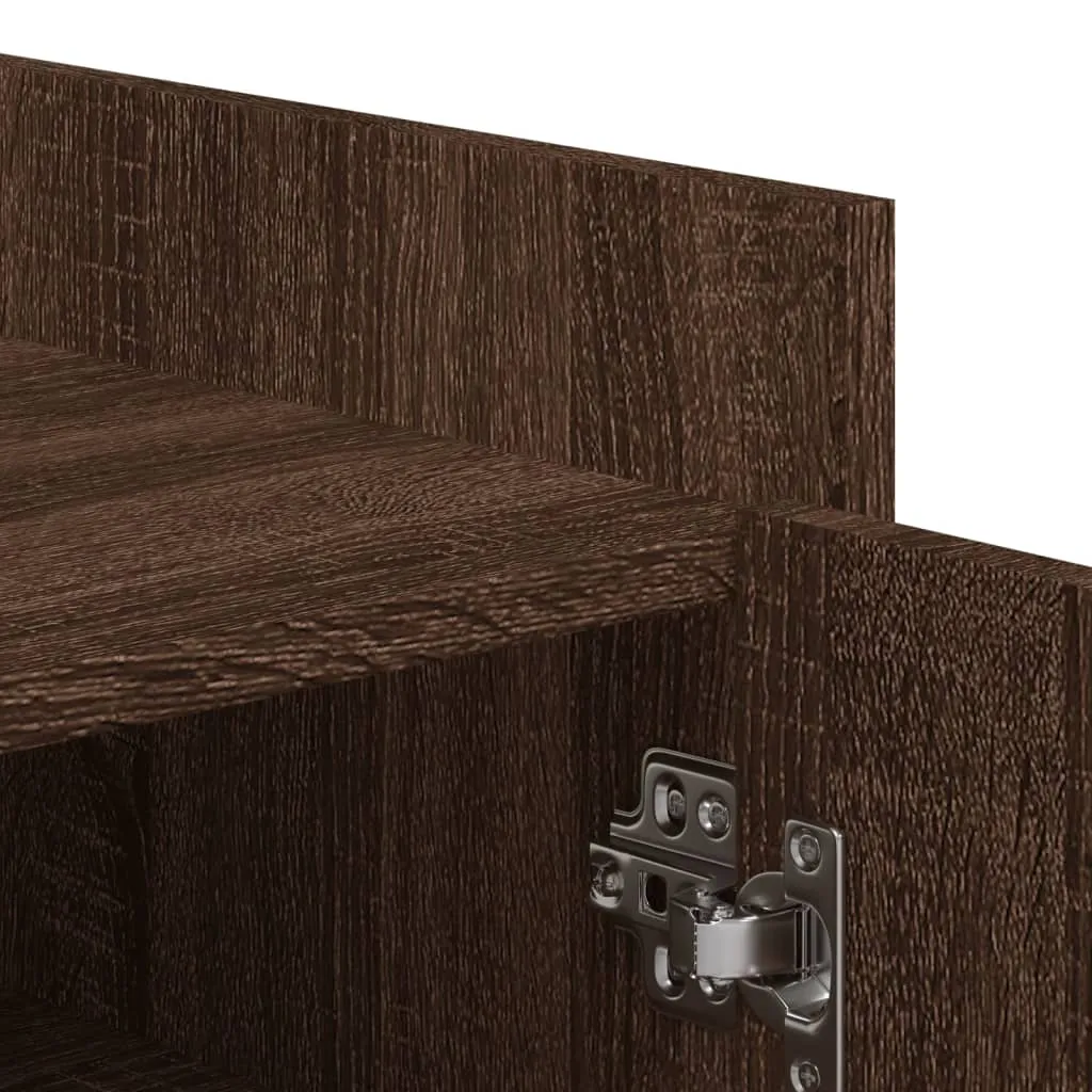 Shoe Cabinet Brown Oak 52x37.5x100 cm Engineered Wood