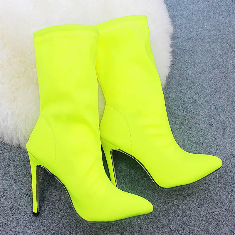 Show Stopper Stretch Cloth High Heel Boots