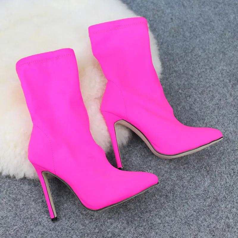 Show Stopper Stretch Cloth High Heel Boots