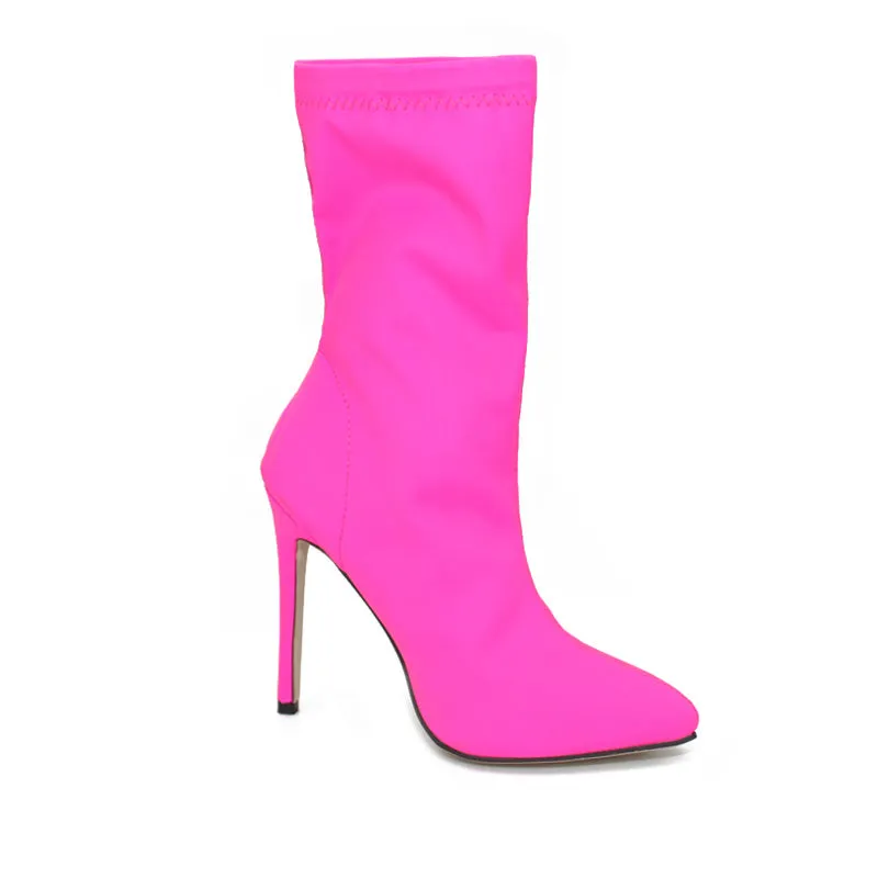 Show Stopper Stretch Cloth High Heel Boots