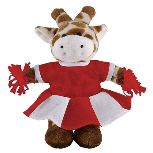 Soft Plush Stuffed Giraffe with Cheerleader Outfit