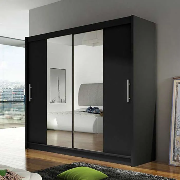 Stealth II 180cm Sliding Door Wardrobe Black