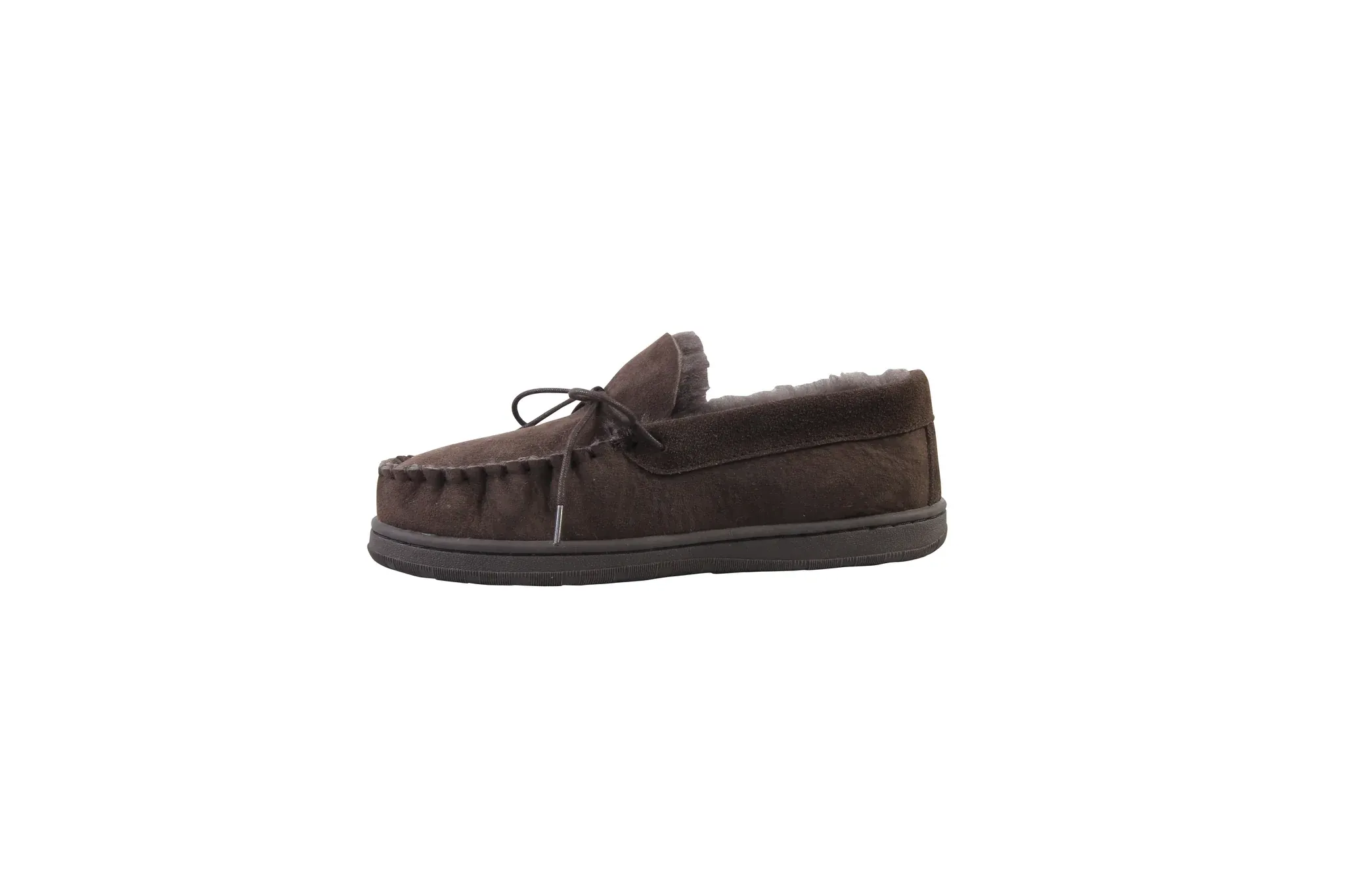 SUPERLAMB MENS MOCCASIN DELUXE  SHEEPSKIN SLIPPER CHOCOLATE