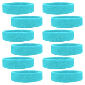 Teal Head Sweatbands - 12 Pack