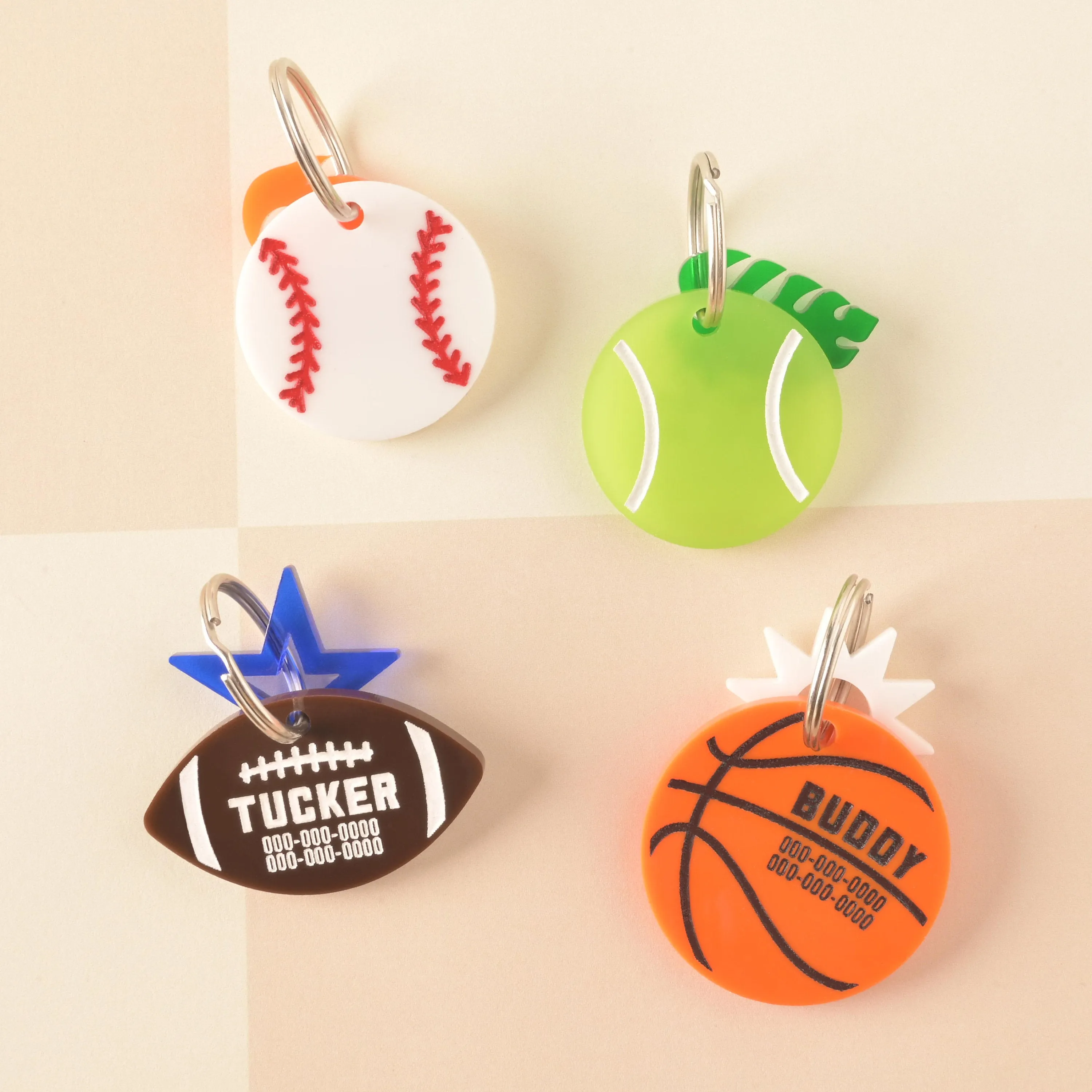 Tennis Ball Personalized Pet Tag