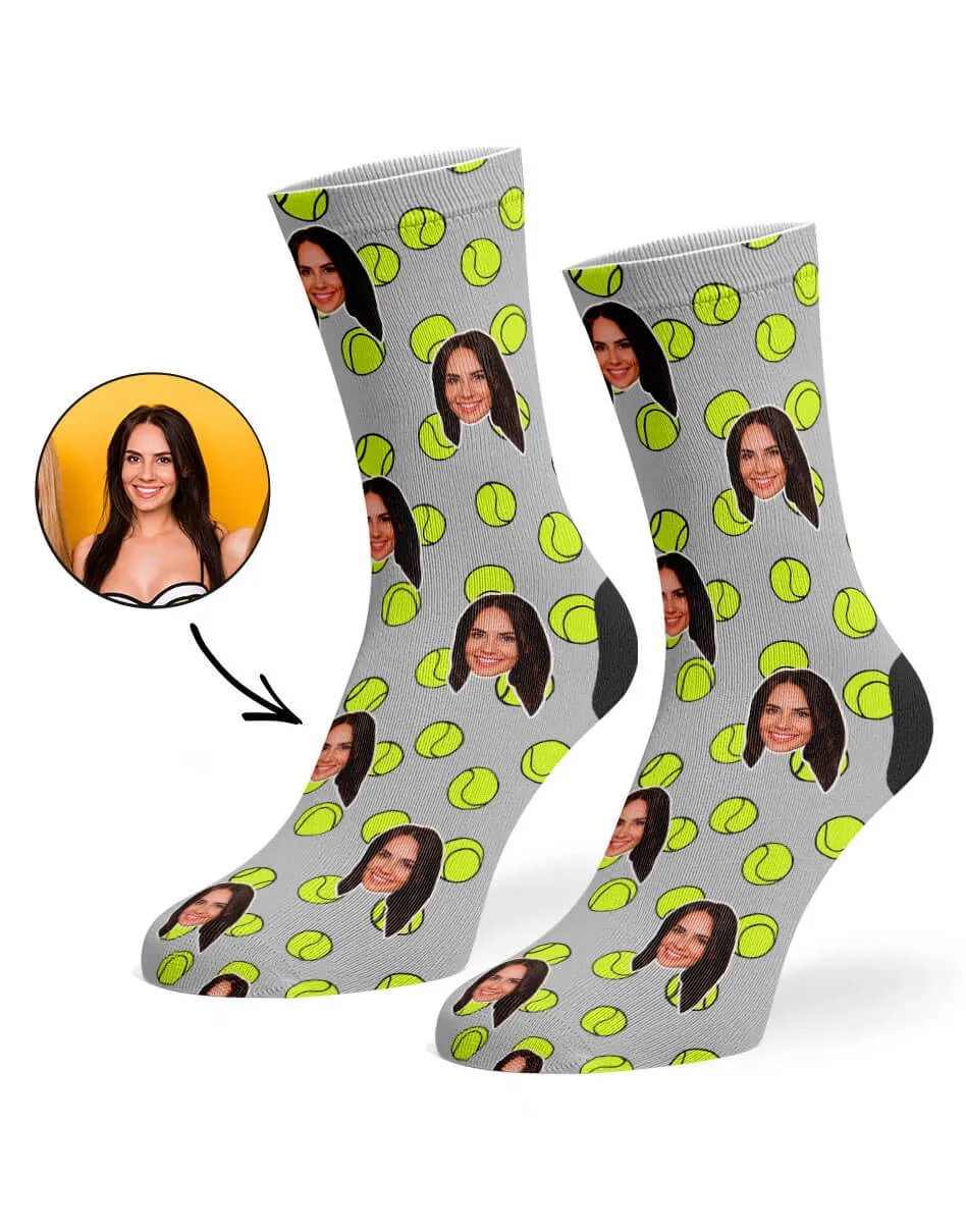 Tennis Balls Face Socks