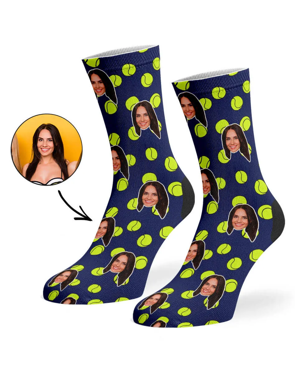 Tennis Balls Face Socks