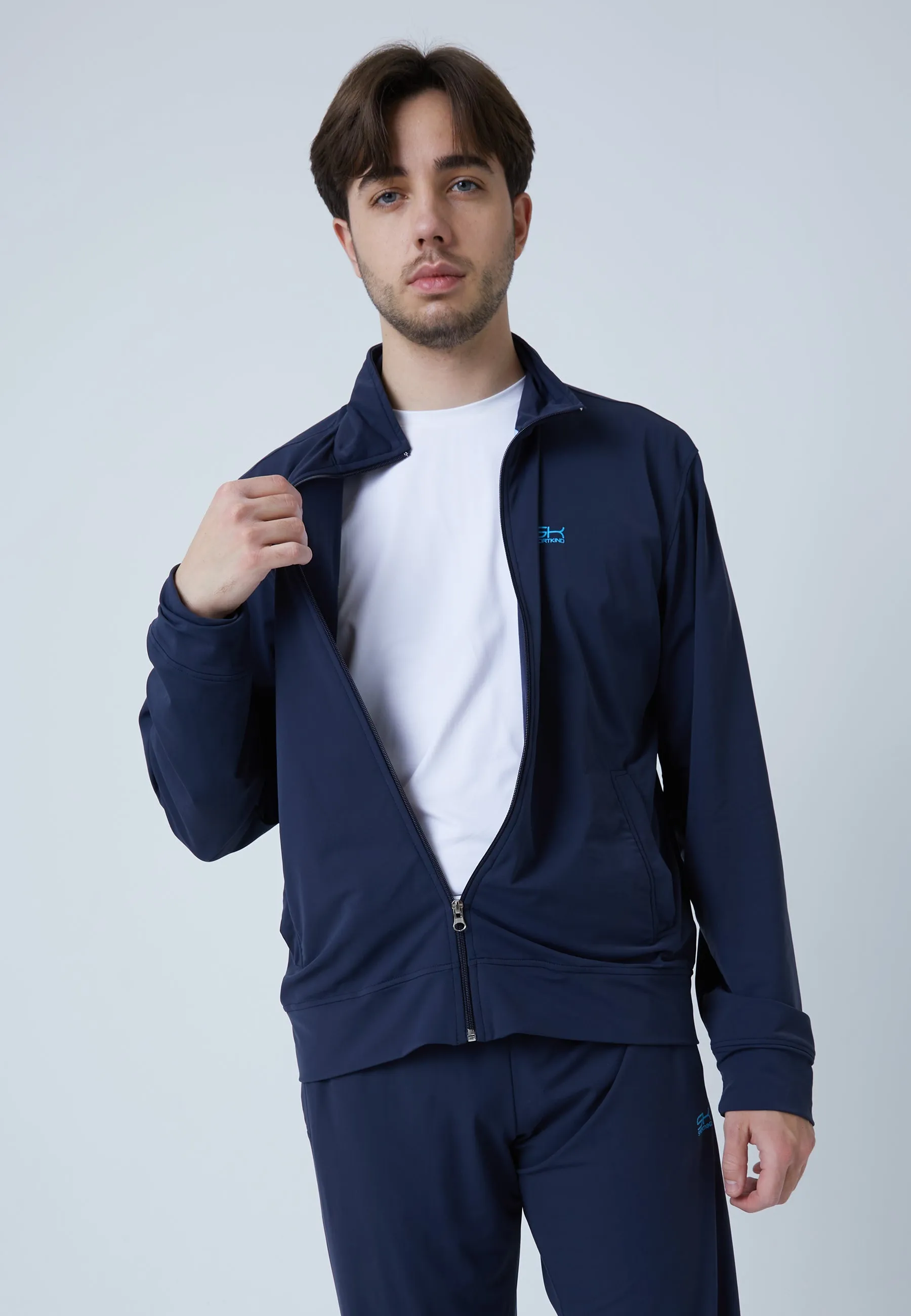 Tennis Jogger Tracksuit Top, navy blue