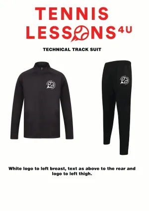 TENNIS LESSONS 4U zip up tracksuit bottoms