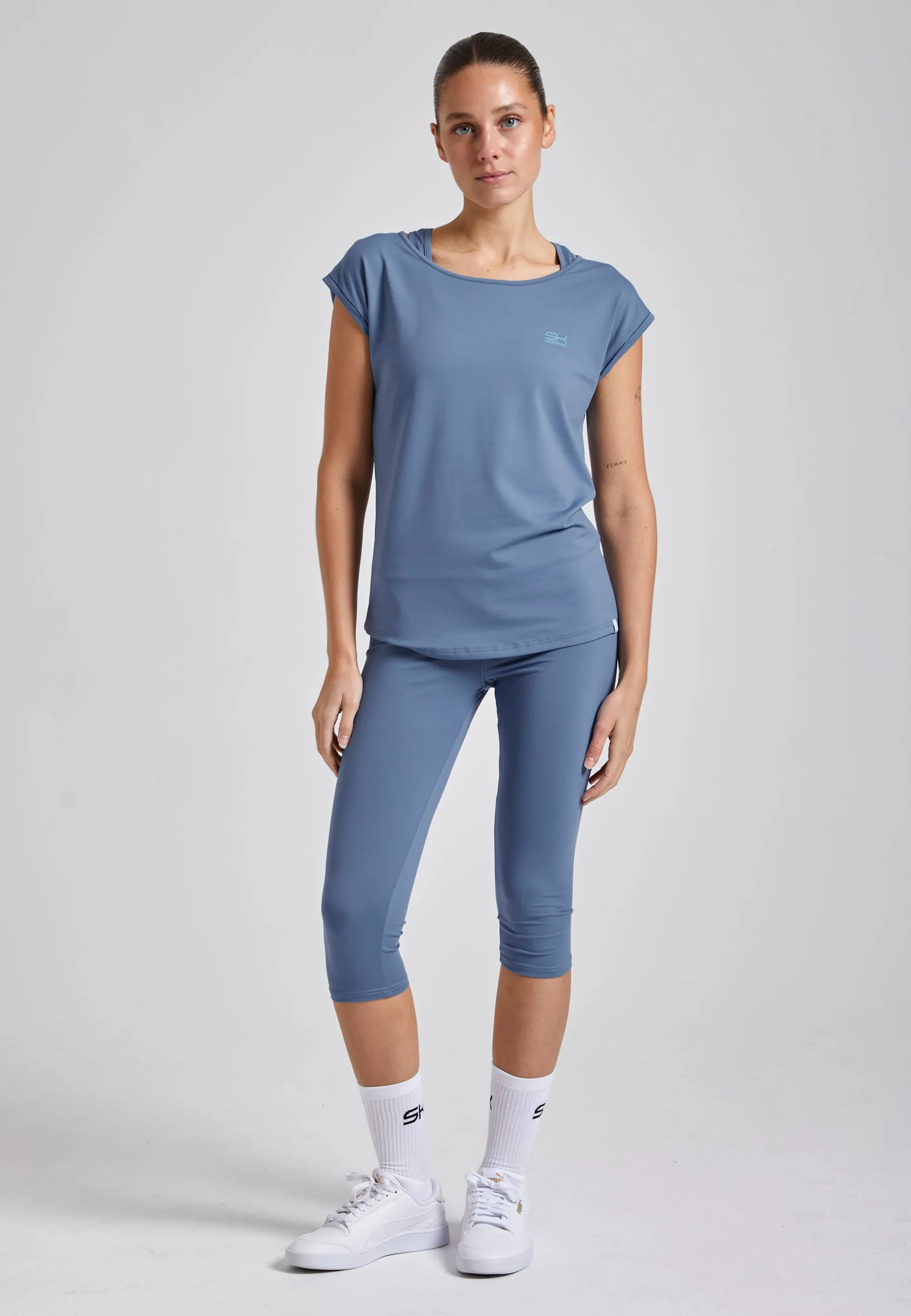 Tennis loose fit shirt, gray blue