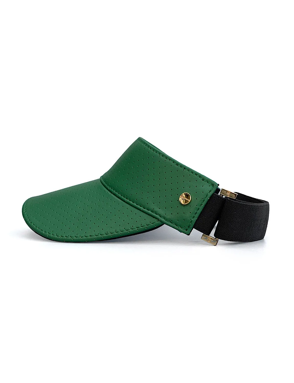 The Visor - Court Green Leather/Navy Trim & Gold