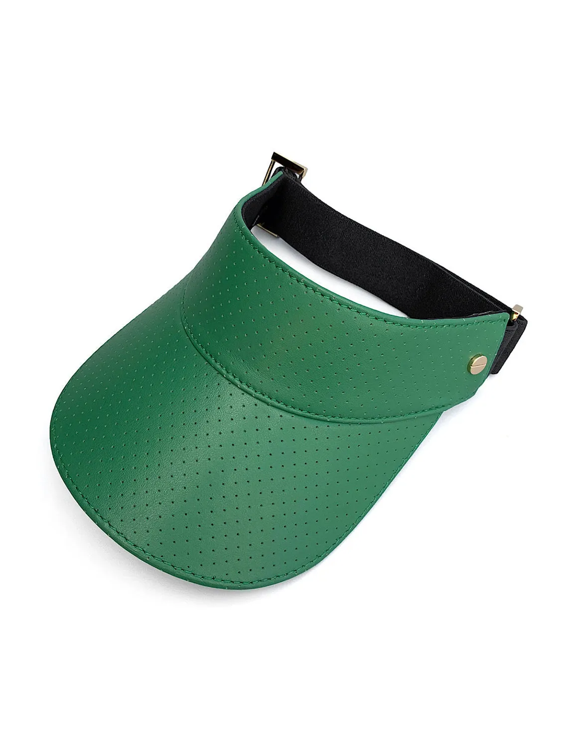 The Visor - Court Green Leather/Navy Trim & Gold