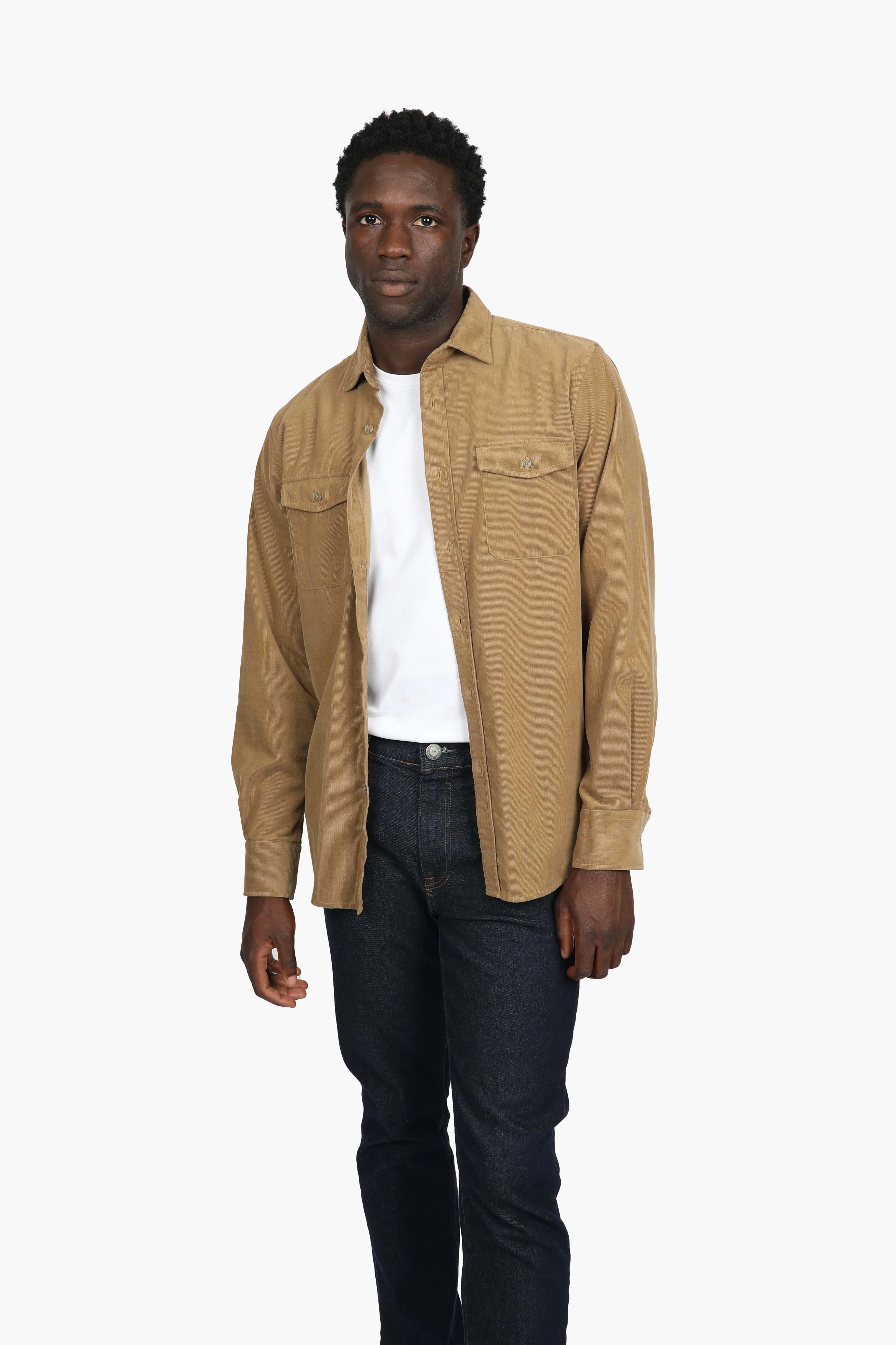 Tobacco Cotton Corduroy Shirt