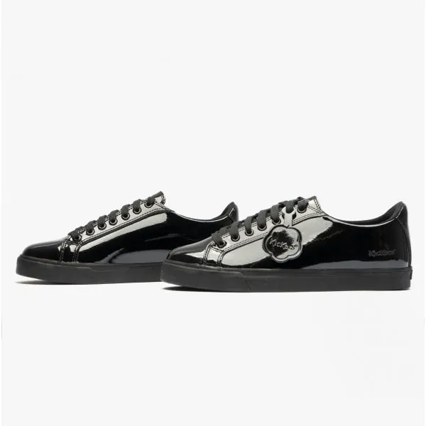 TOVNI LACER Teen Girls Patent Trainers Black