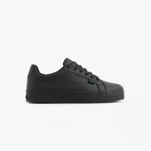 TOVNI STACK Teen Girls Leather Trainers Black