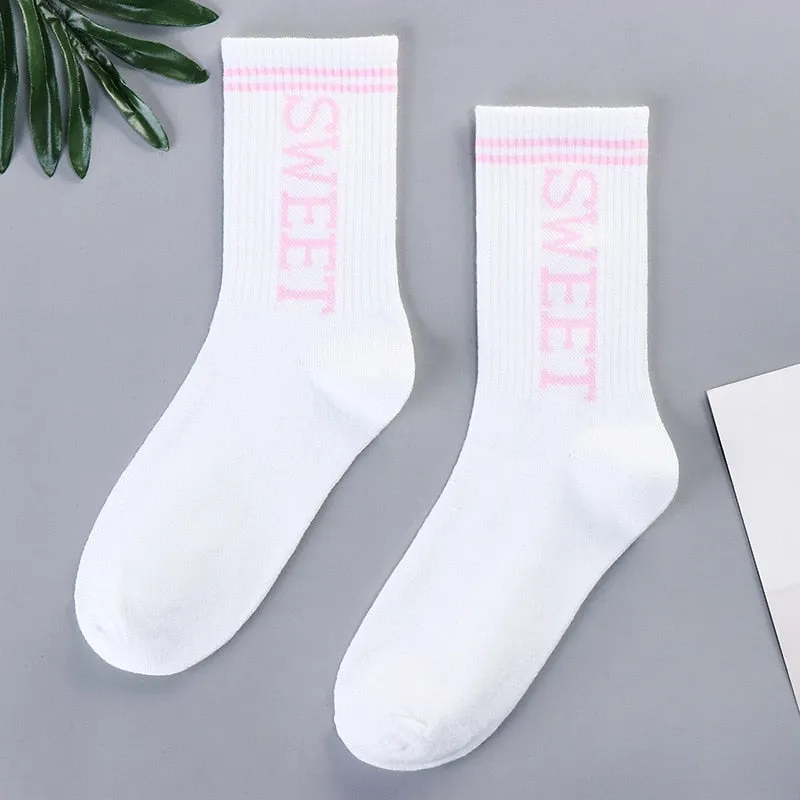 Trends high quality fashion socks Man Women's sports Cotton basketball pattern happy  sales digital Pair socks