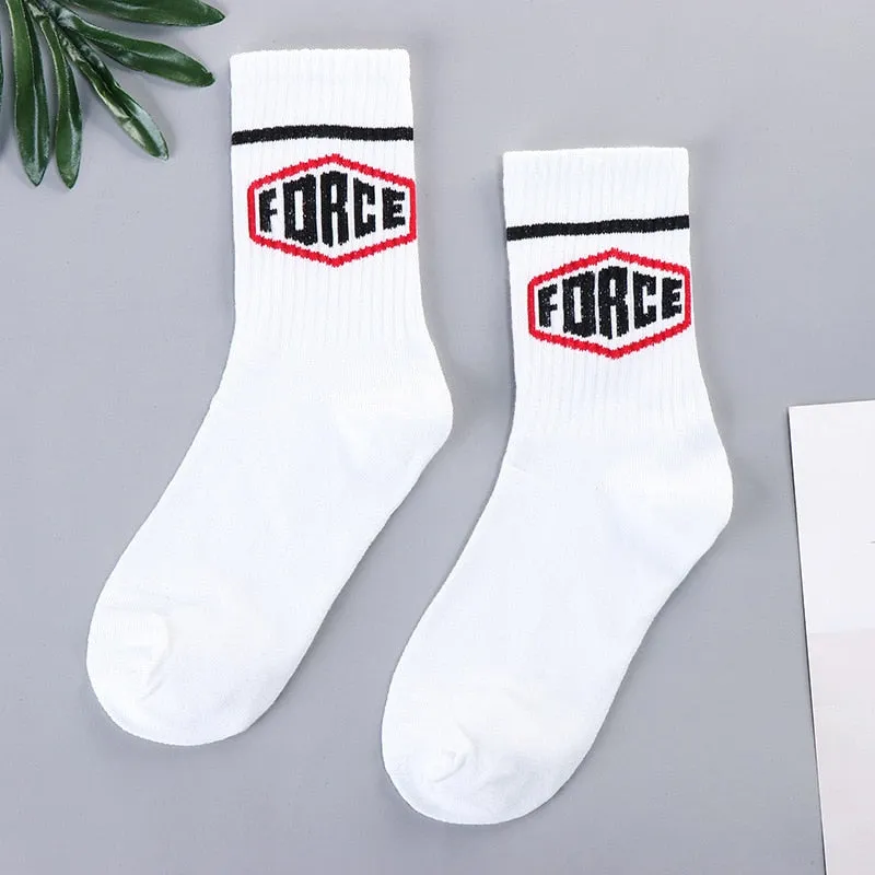 Trends high quality fashion socks Man Women's sports Cotton basketball pattern happy  sales digital Pair socks