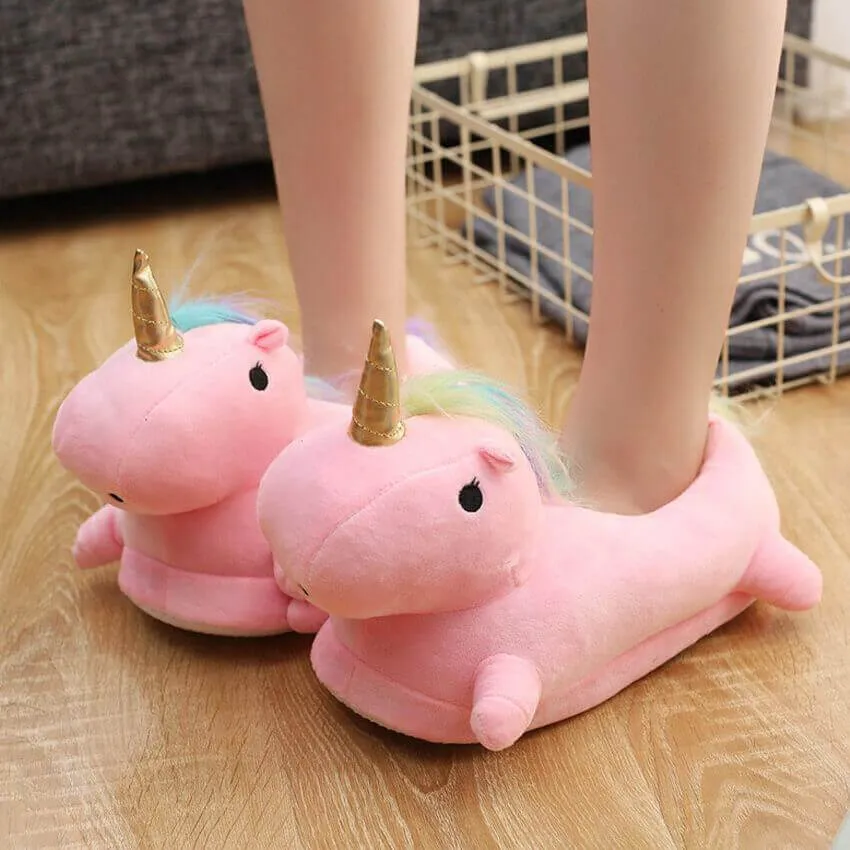 Unicorn Plush Slippers