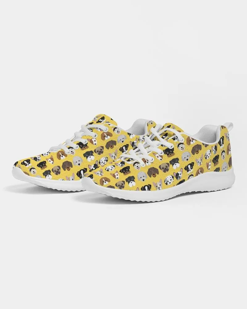 Uniquely You Womens Sneakers - Yellow Doggie Love Low Top Canvas