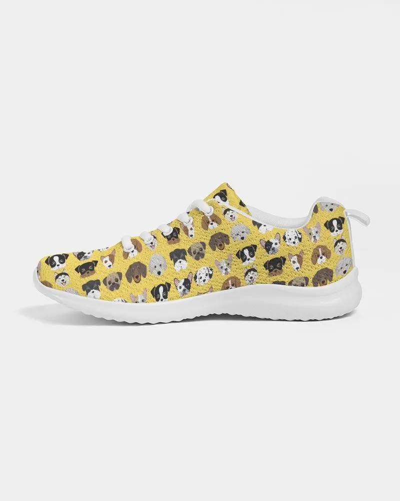 Uniquely You Womens Sneakers - Yellow Doggie Love Low Top Canvas