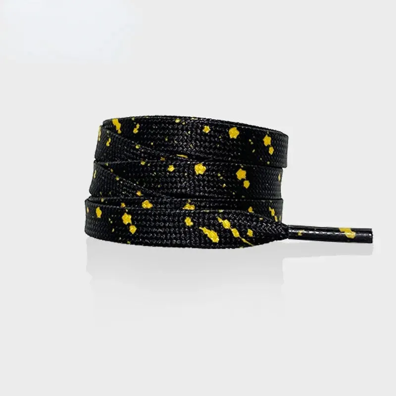 Unisex Flat Shoelaces with Colorful Splatter Pattern