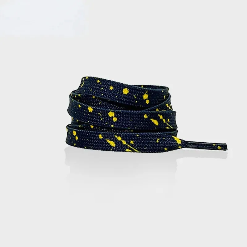 Unisex Flat Shoelaces with Colorful Splatter Pattern