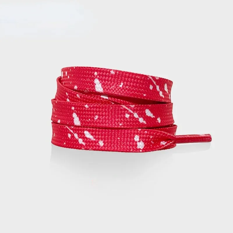 Unisex Flat Shoelaces with Colorful Splatter Pattern