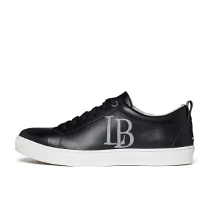 Vegan Leather Trainers - LB Black Apple Leather Sneakers for Women