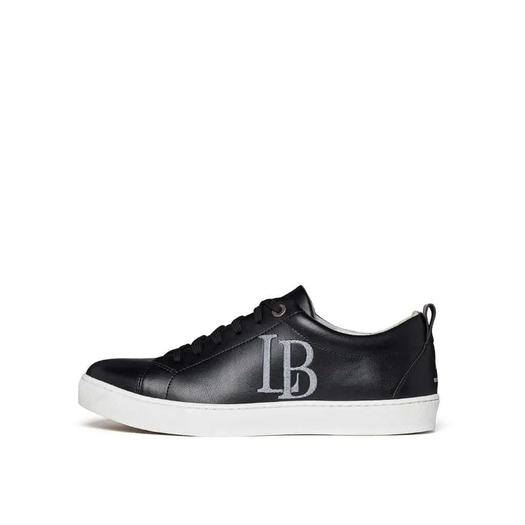 Vegan Leather Trainers - LB Black Apple Leather Sneakers for Women