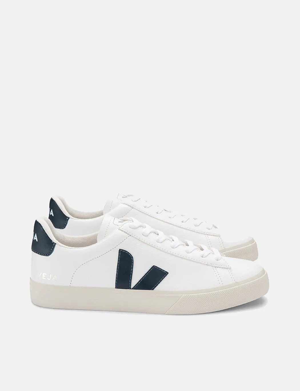 Veja Campo Trainers (Chrome Free Leather) - White/Nautico Blue