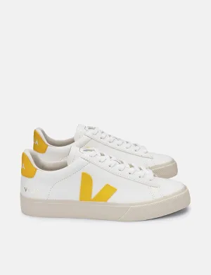 Veja Campo Trainers (Chrome Free Leather) - White/Tonic Yellow