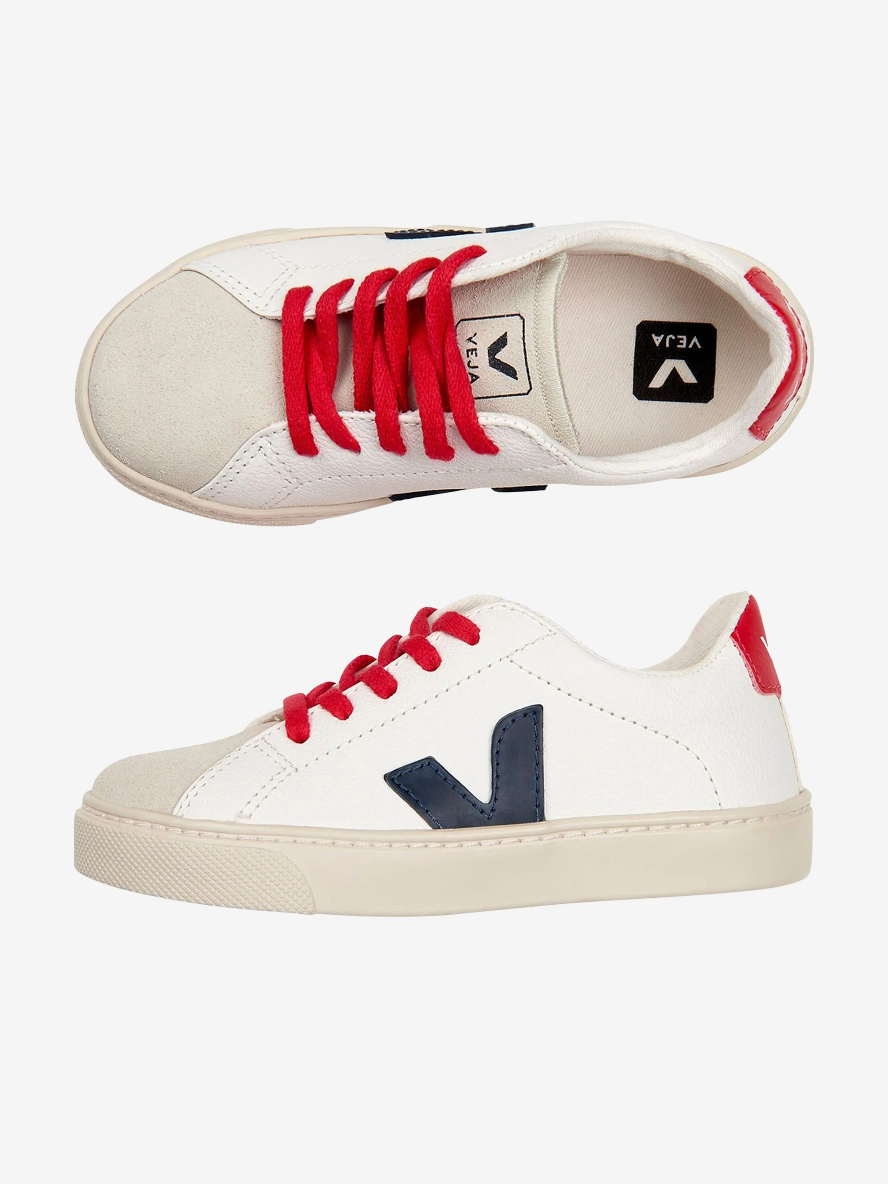 Veja Kids Leather Lace Up Trainers