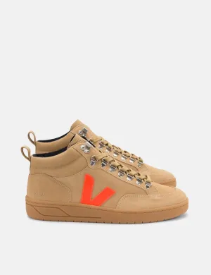 Veja Roraima Bastille Suede Trainers - Desert/Orange/Natural