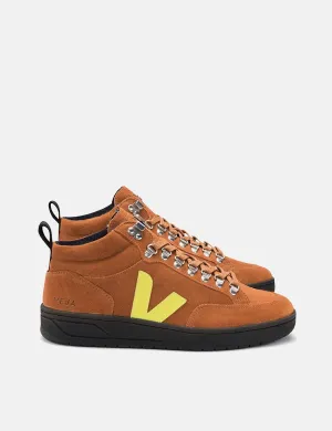 Veja Roraima Bastille Suede Trainers - Tuile/Jaune-Fluo