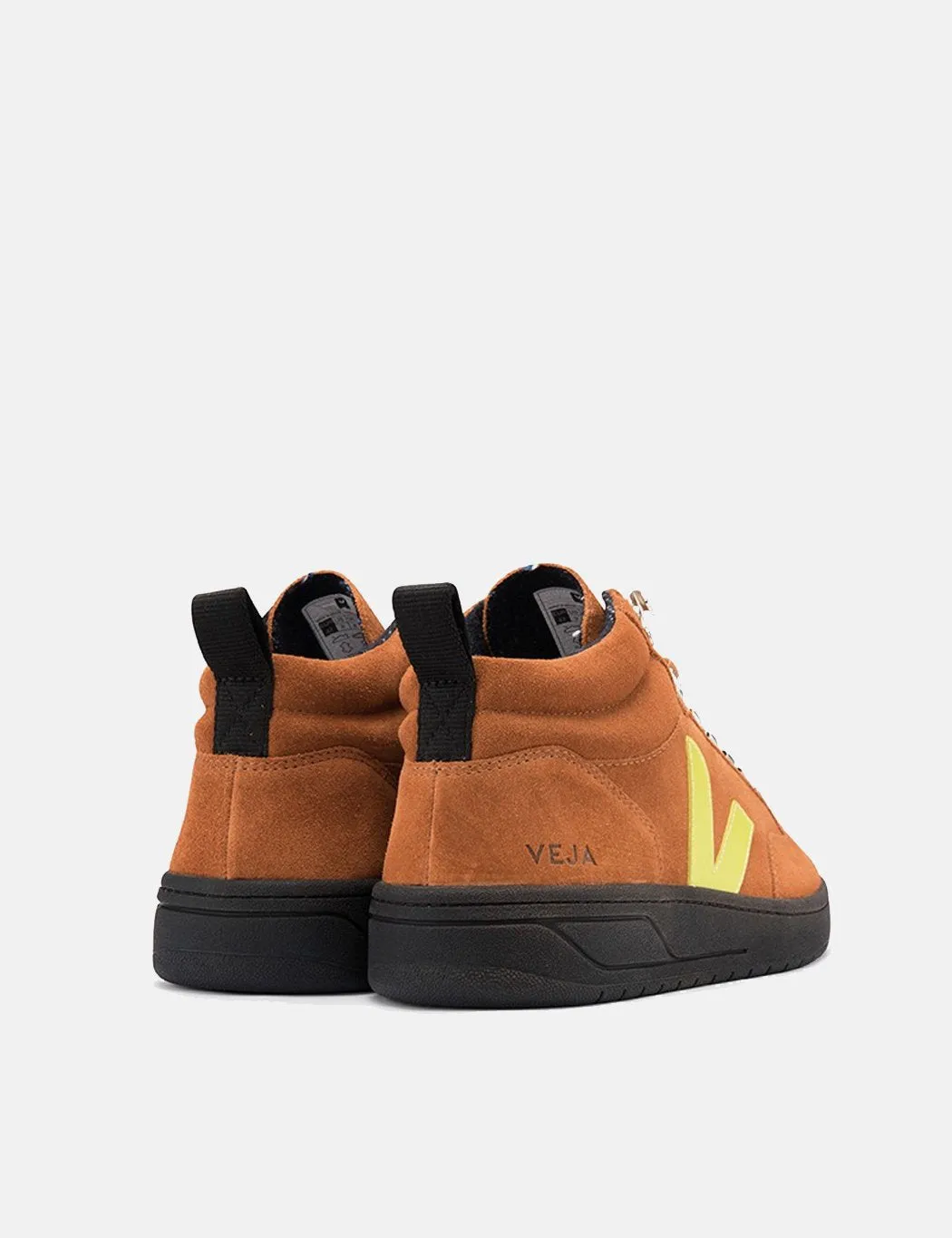 Veja Roraima Bastille Suede Trainers - Tuile/Jaune-Fluo