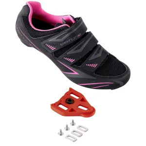 Venzo Bike Bicycle Women's Ladies Cycling Riding Shoes - Compatible with Peloton, for for Shimano SPD & Look ARC Delta - Perfect for Indoor Exercise Bikes & Road Racing - with Look Delta Cleats - Size 43