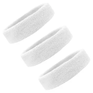 White Head Sweatbands - 3 Pack