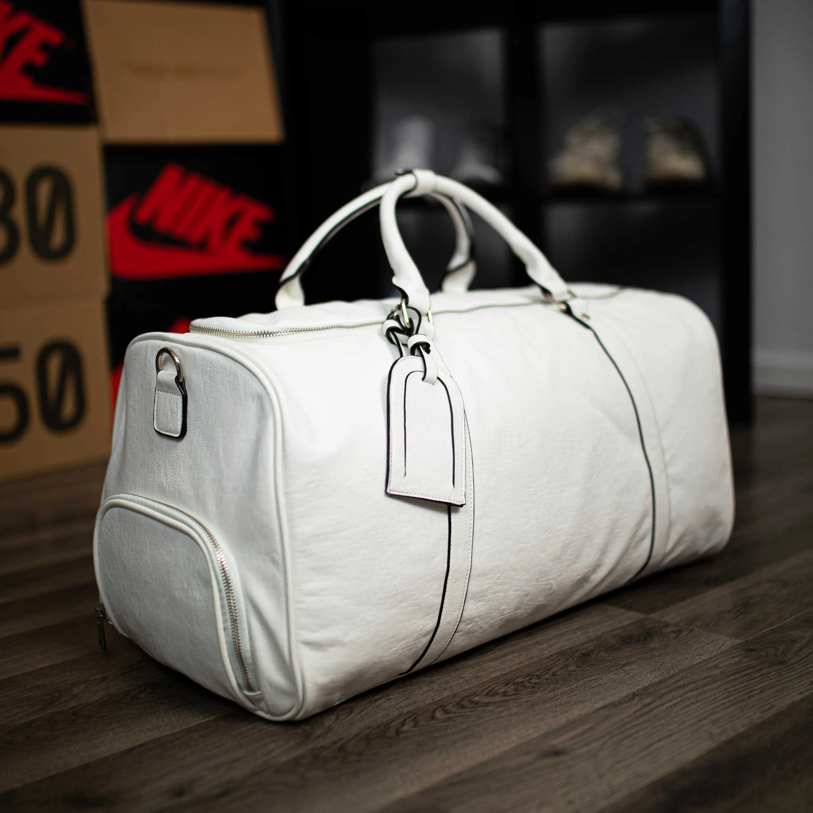 White Leather Duffle (HOLIDAY SALE)